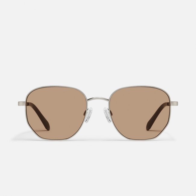 Quay Big Time - Brushed Silver / Tan Quay Big Time - Brushed Silver / Tan